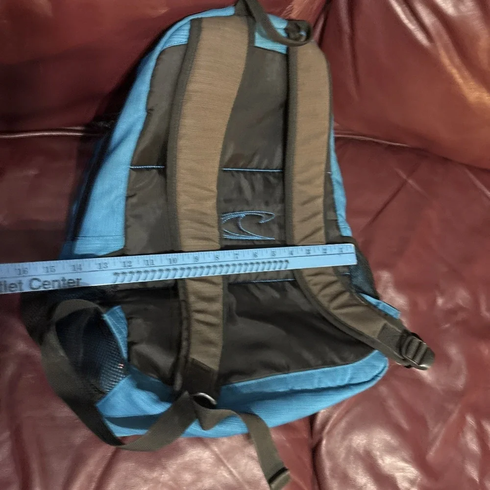 vintage O'Neil Blue Grey Travel Backpack 5 Pocket Read
